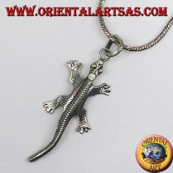 colgante de plata, gecko