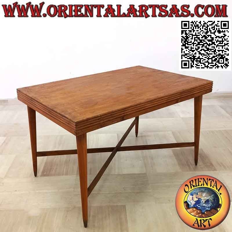 Mesa rectangular antigua de estilo "70" en madera de teca antigua (120 * 80)