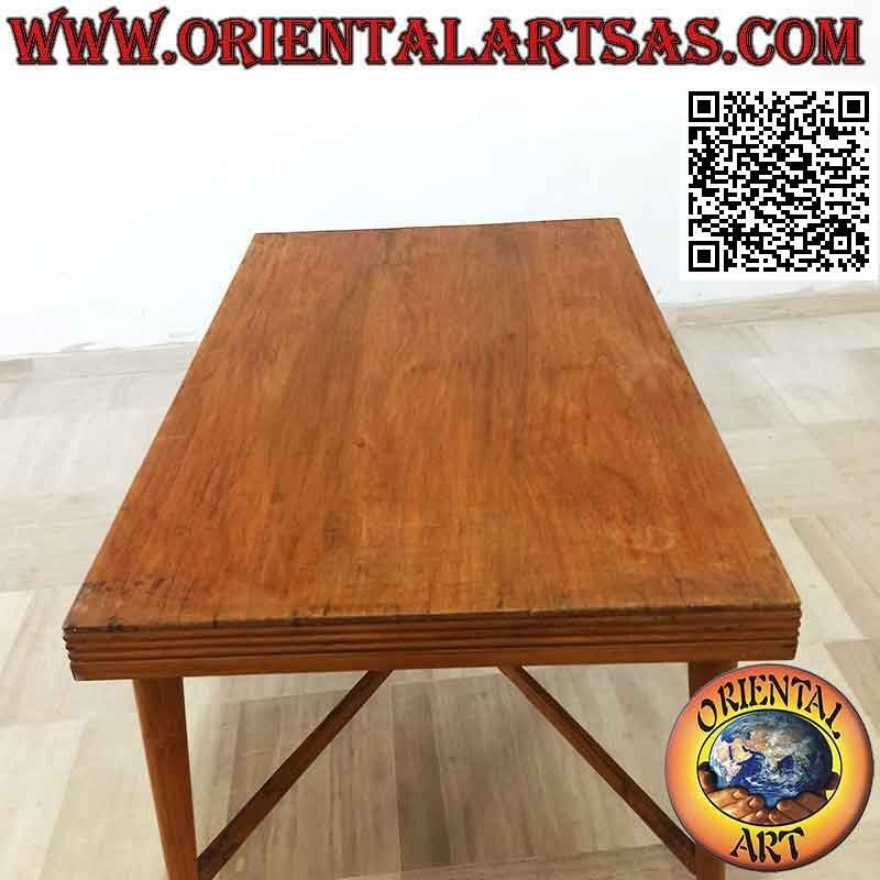 Table ancienne rectangulaire de style "années 70" en bois de teck ancien (120*80)