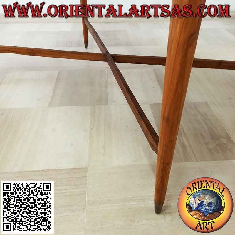 Tavolo antico rettangolare stile "anni 70" in legno antico di teak (120*80)