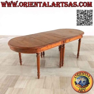 Tavolo ellittico allungabile in stile provenzale semplice in legno di teak (100*230+50)