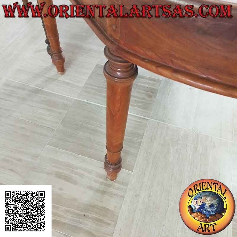 Einfacher ausziehbarer elliptischer Tisch im provenzalischen Stil aus Teakholz (100 * 230 + 50)