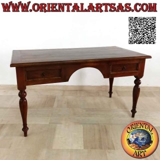 Escritorio clásico de 2 cajones de estilo "provenzal" en madera de teca (150x 80)