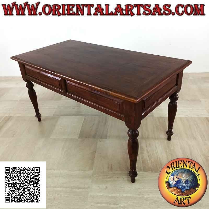 Escritorio clásico de 2 cajones de estilo "provenzal" en madera de teca (150x 80)