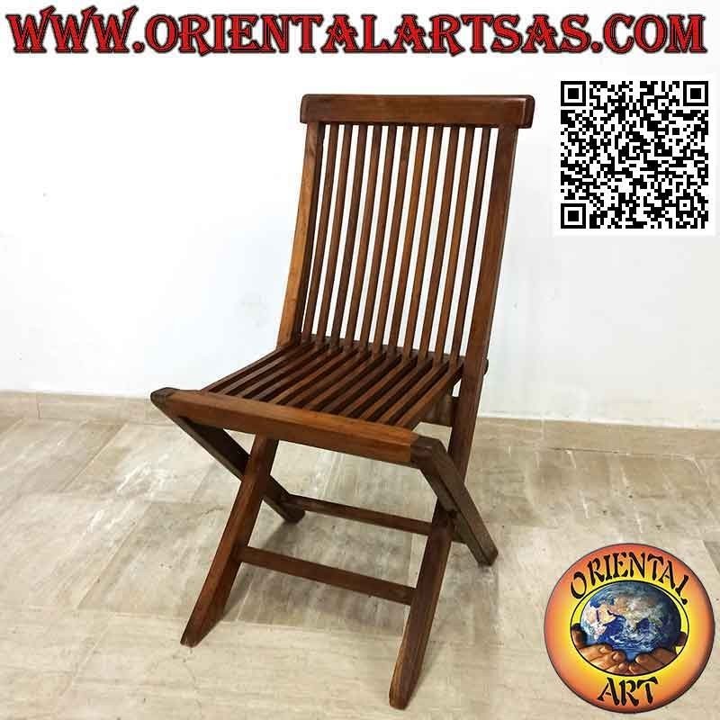 Silla de comedor o jardín plegable en madera de teca (simple)