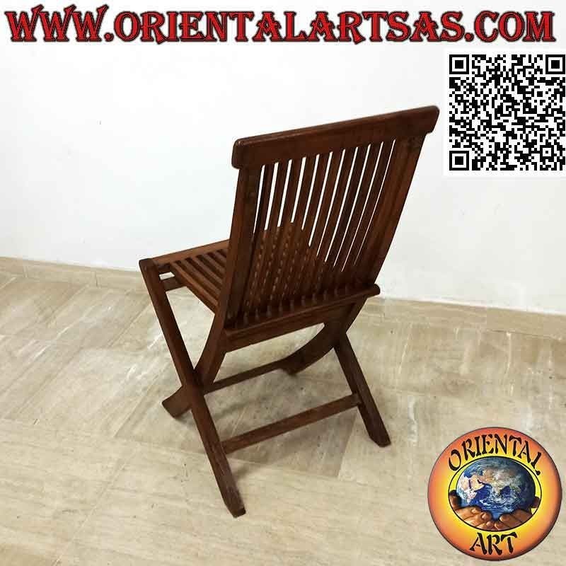 Silla de comedor o jardín plegable en madera de teca (simple)
