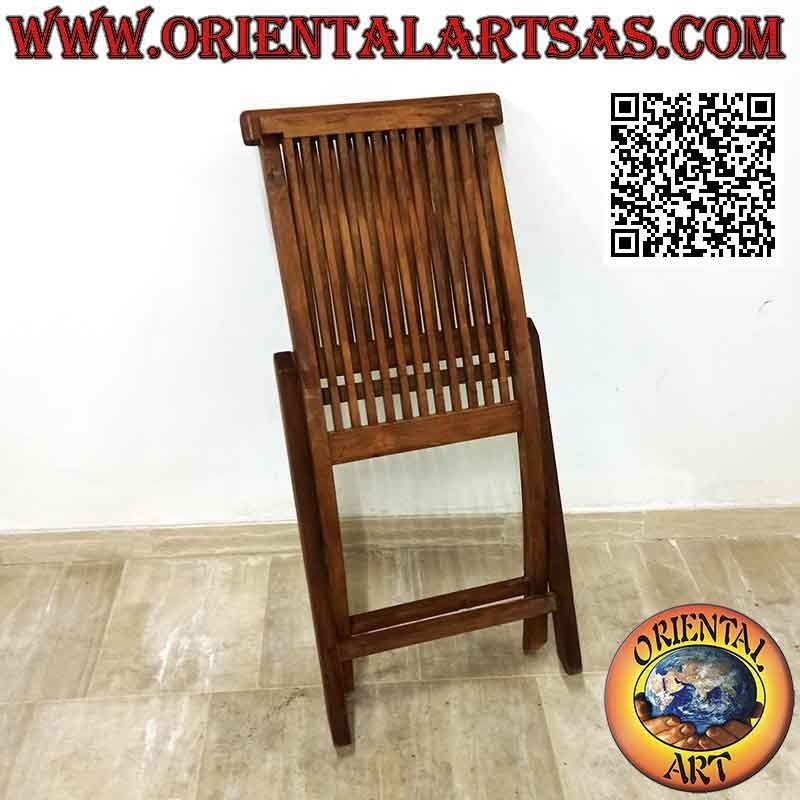 Folding dining or garden chair in teak wood (simple)