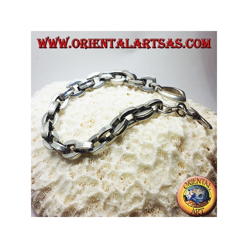 bracelet en argent, chaîne carrée épaisse