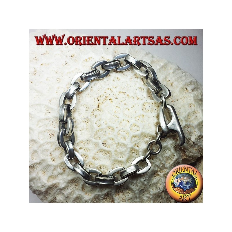 bracelet en argent, chaîne carrée épaisse
