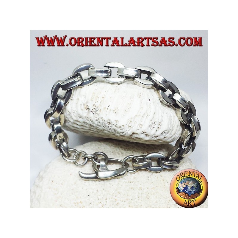 bracciale in argento, catena spessa quadrata