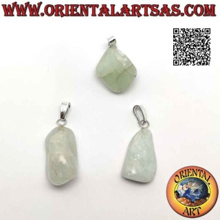 Natural Tumbled Aquamarine Pendant | Hypoallergenic | Oriental Art