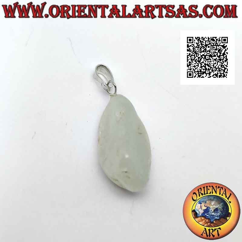 Colgante Aguamarina Natural Rodada | Metal Hipoalergénico