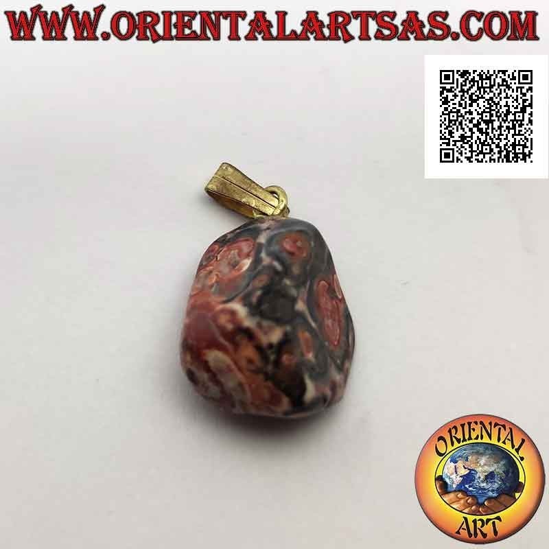 Natural Tumbled Leopard Jasper Pendant | Oriental Art