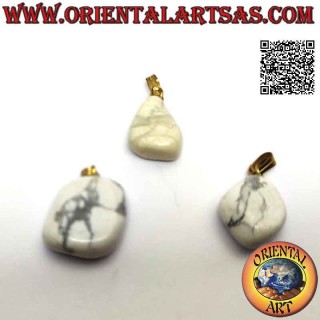 Ciondolo Howlite Naturale Burattata, Gancio Anallergico | Oriental Art
