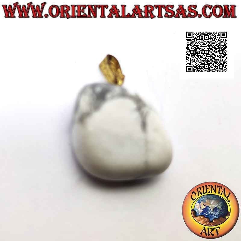 Colgante de Howlita Natural Rodada | Gancho Hipoalergénico