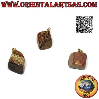 Paesina Naturstein Anhänger getrommelt hypoallergen | Oriental Art