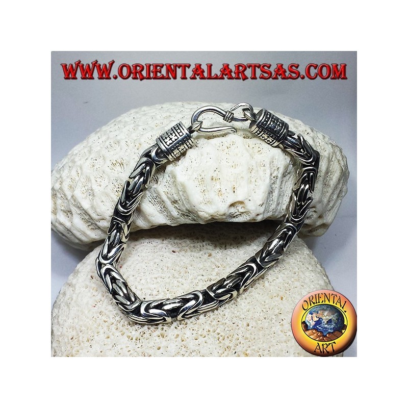 pulsera de plata, Borobudur mm cuadrados. 6.5 * 6.5