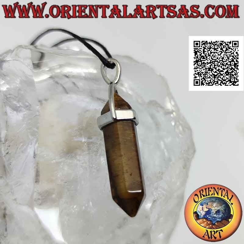 Tiger's Eye Hexagonal Double Point Pendant | Oriental Art