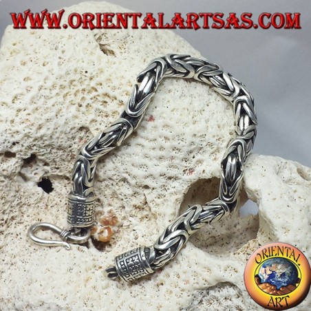 Silver bracelet, Borobudur square section (mm. 6.5 * 6.5)