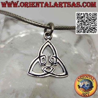 Ciondolo in argento, Triquetra (nodo celtico) rigata