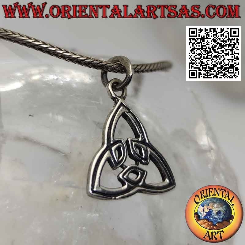 Ciondolo in argento, Triquetra (nodo celtico) rigata