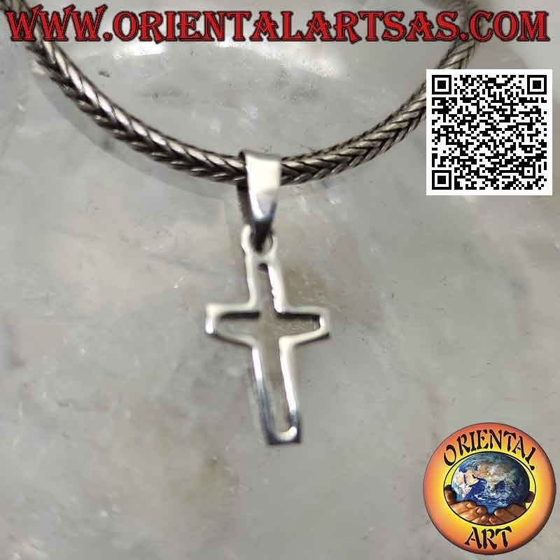 Silver pendant, contour of a centrally perforated Latin cross (12 * 8)
