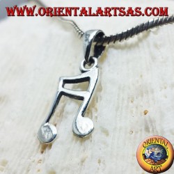 silver pendant, musical note sixteenth note
