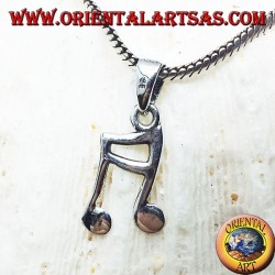 silver pendant, musical note sixteenth note