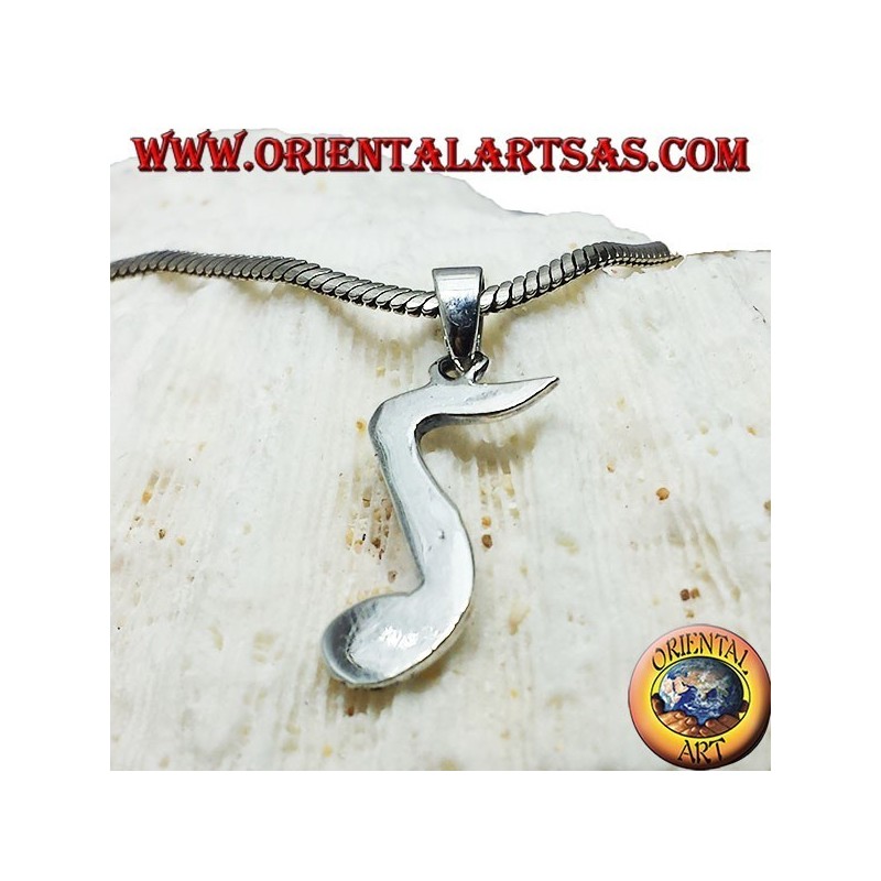 pendentif en argent, note musicale chroma