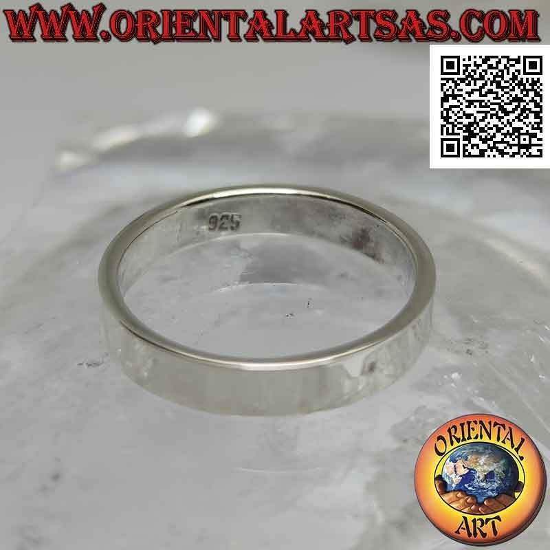 Anillo de plata con banda plana lisa (4 mm.)
