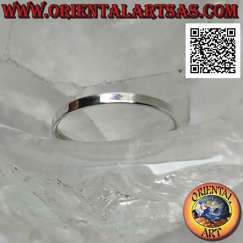 Bague en argent avec bande lisse plate (2 mm.)