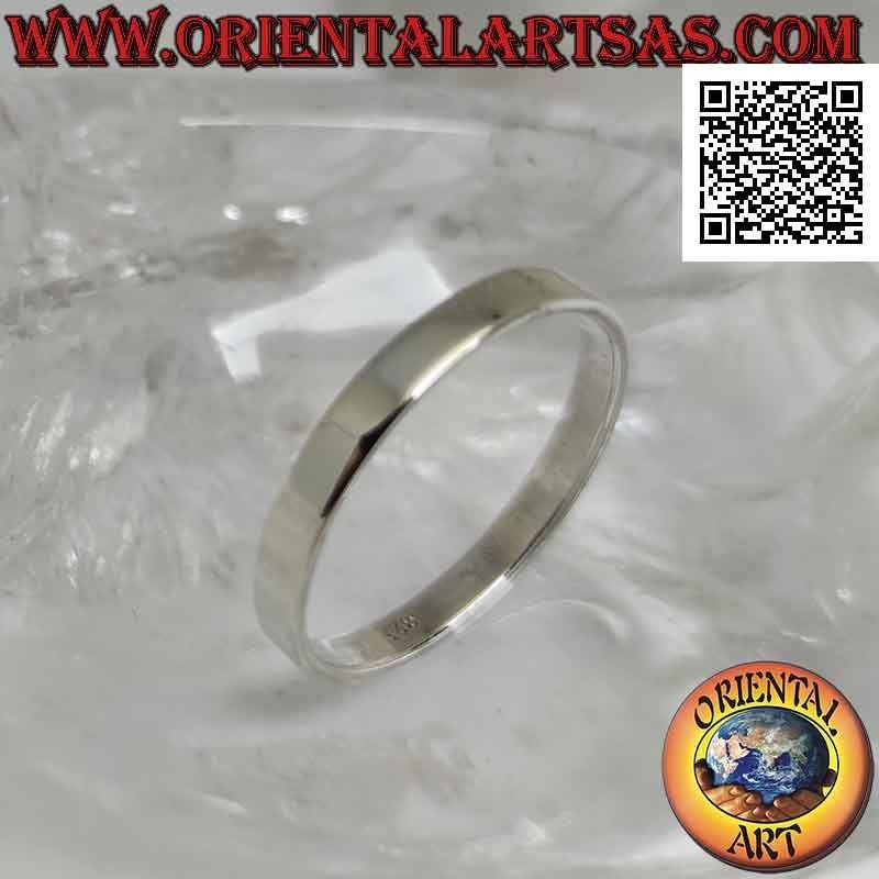 Anillo de plata con banda plana lisa (3 mm.)