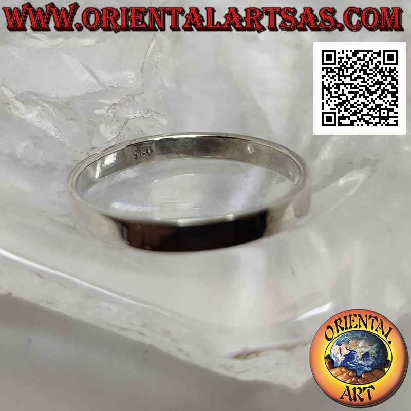 Silberring mit flachem glatten Band (3 mm.)