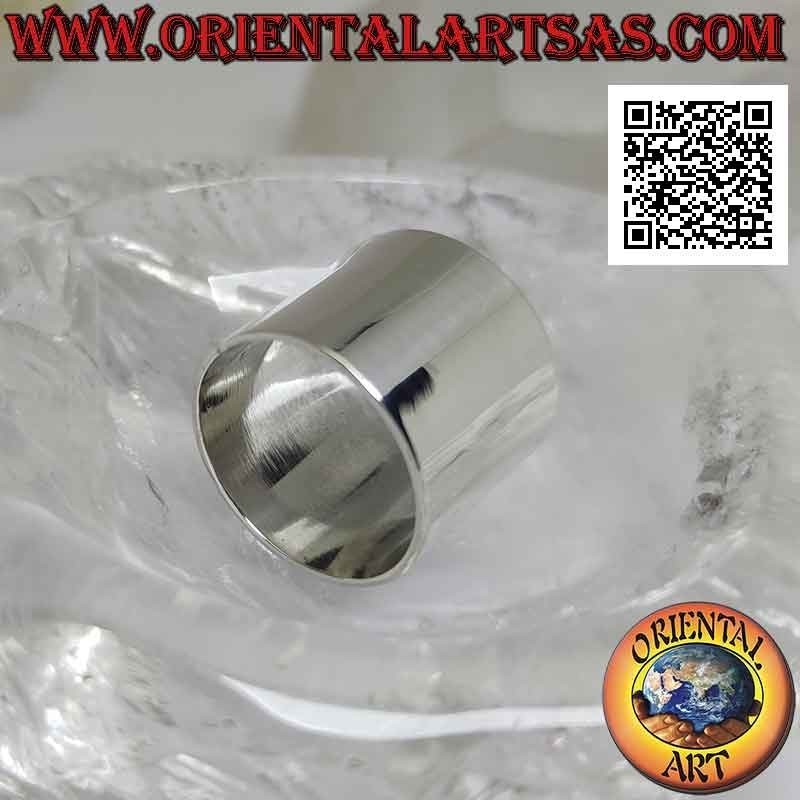Silberring mit flachem glatten Band (18 mm.)