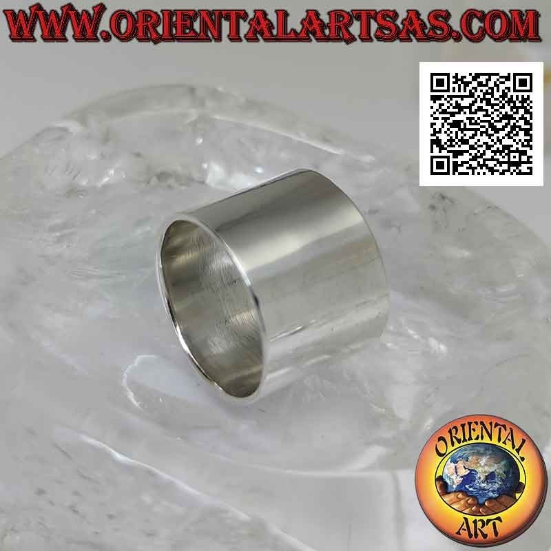 Bague en argent avec bande plate lisse (16 mm.)