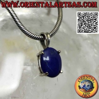 Colgante de plata, conjunto de lapislázuli ovalado cabujón