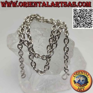 925 ‰ Silberkette Halskette mit 46 cm x 4 mm klassischen ovalen Ringen