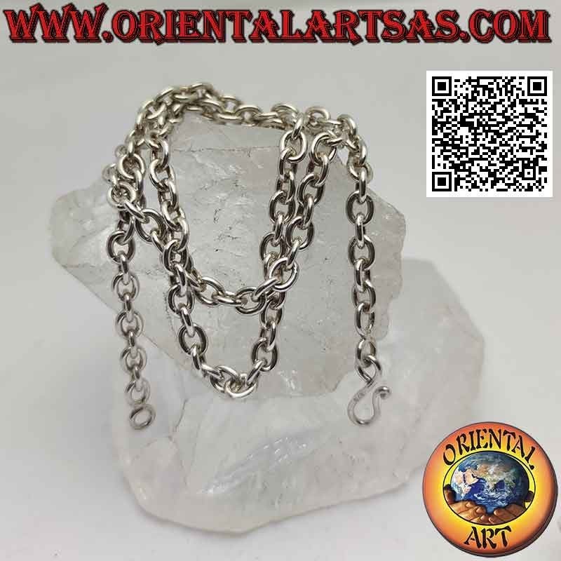 Collana in argento 925‰ a catena ad anelli ovali classici da 46 cm x 4 mm