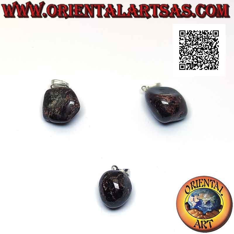 Getrommelter Natur Granat Anhänger mit antiallergenem Haken | Oriental Art