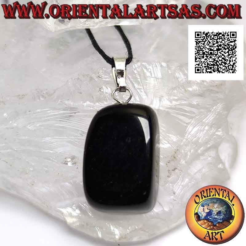 Colgante Obsidiana Natural Rodada | Enganche de Clavo Hipoalergénico