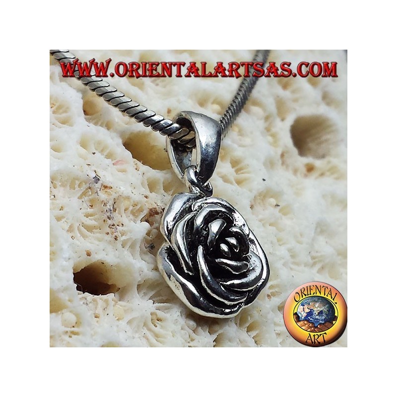 Rose pendentif en argent