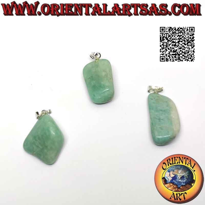 Pendentif Amazonite Naturelle Roulée Hypoallergénique