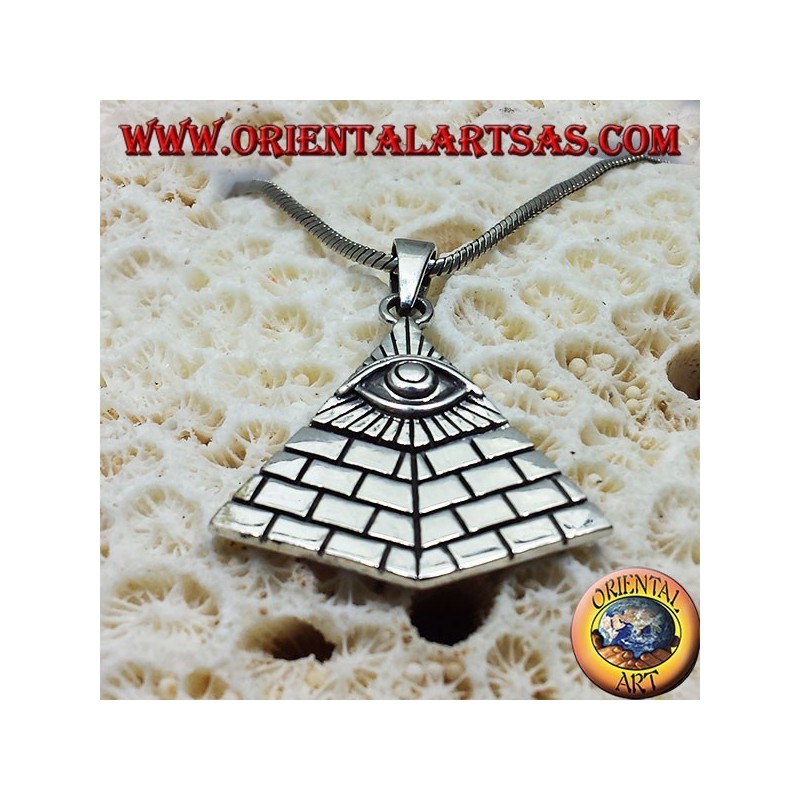 pendentif en argent Pyramide des Illuminati