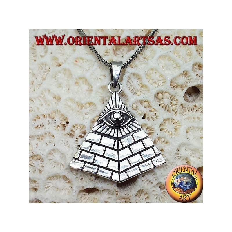 Silber Anhänger Pyramide der Illuminaten