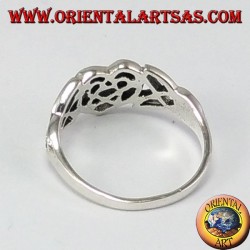 Silver ring, Celtic heart with knot