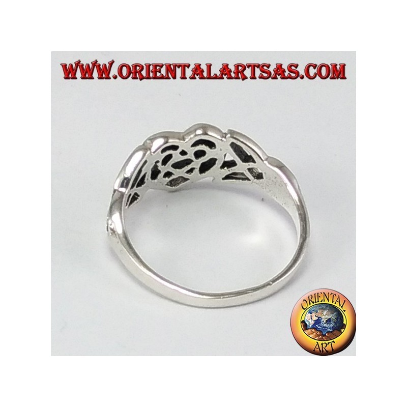 Silberring, keltisches Herz mit Knoten