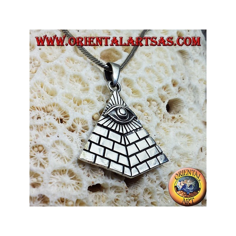 Silber Anhänger Pyramide der Illuminaten