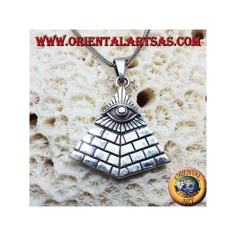 pendentif en argent Pyramide des Illuminati