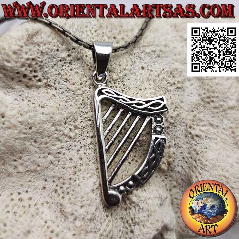 Colgante de plata, Arpa celta (grande)