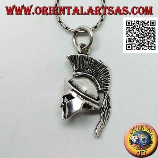 Colgante de plata, casco Spartan